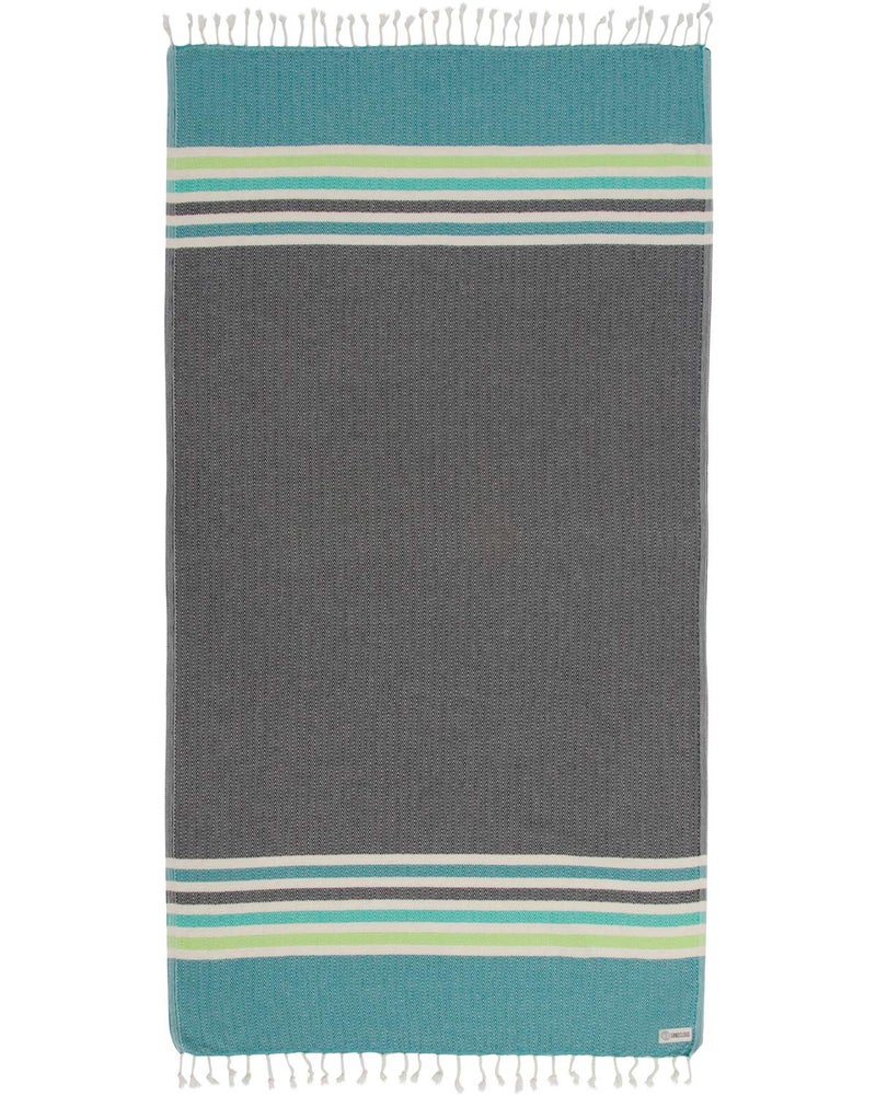 Sand Cloud Turkish Beach Towel - Sand Free - Fast Drying -100% Certified Organic Turkish Cotton Yarn - Great for Beach Bath or as a Blanket - As Seen on Shark Tank - Chains (Black)